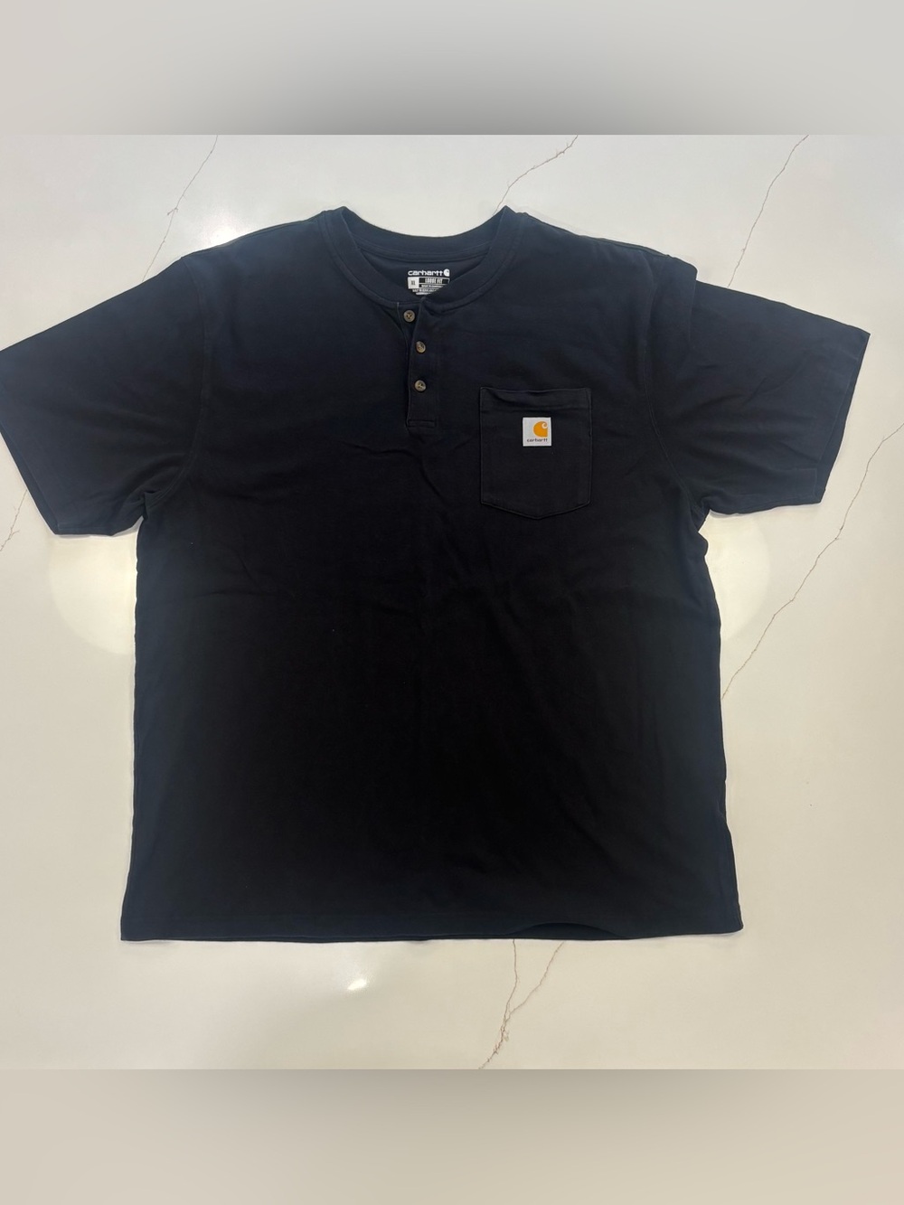 Carhartt Black Short-Sleeve Henley Pocket Tee
